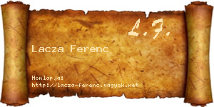 Lacza Ferenc névjegykártya